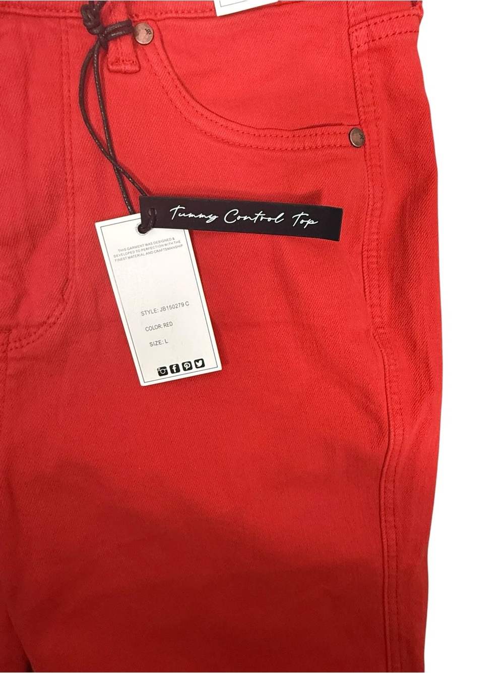 NWT Judy Blue Red bermuda Jean Shorts size large - Picture 6 of 9